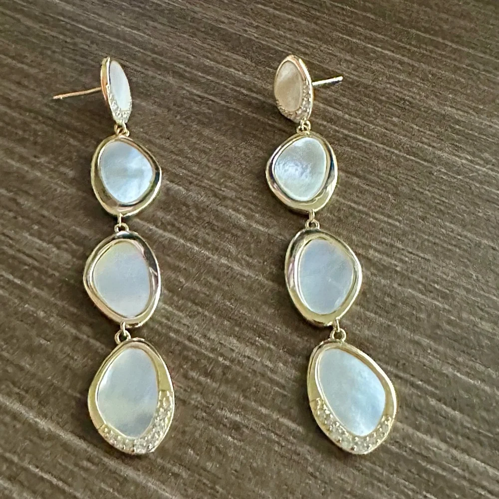 COPY - Argento Vivo Mother of Pearl Linear Drop Earrings - Picture 10 of 12